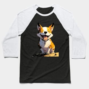 Pawsome: Corgis Dog Smiles No. 2 on a Dark Background Baseball T-Shirt